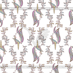 Unicorn Rainbow seamless pattern - vector clip art