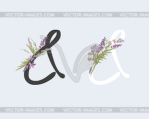 Floral lavender retro vintage background - vector clipart