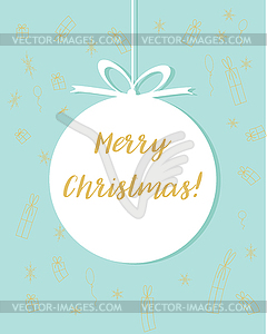 Merry Christmas and Happy New Year Card - vector image