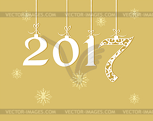 Merry Christmas and Happy New Year Card - vector clipart