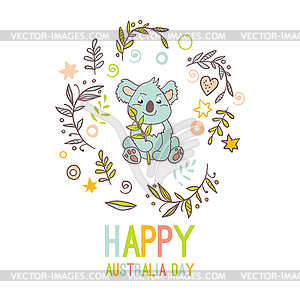 Celebratory Australia Day background - color vector clipart