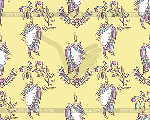 Unicorn Rainbow seamless pattern - vector image