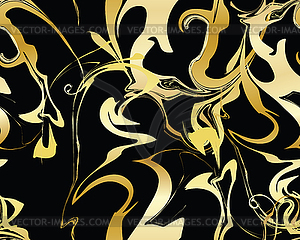 Marble Gold texture seamless pattern - vector clip art