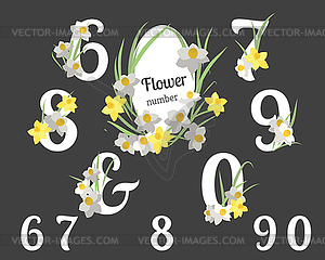 Floral narcissus retro vintage background - vector clipart / vector image