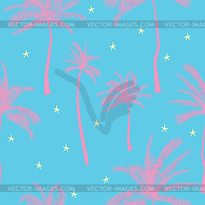 Красивый экзотический тропический летний узор с ладонь - клипарт в векторе / векторное изображение