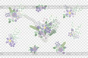 Vintage romantic of fashionable bouquets of flowers - royalty-free vector image