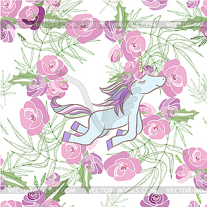 Retro style with flowers and animal - vector image