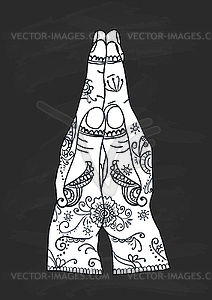 Element yoga mudra hands namaste - vector image