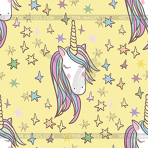 Unicorn Rainbow seamless pattern - vector clipart