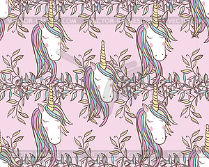 Unicorn Rainbow seamless pattern - vector image