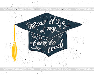 Greeting Card With Congratulations Graduate - vector clip art