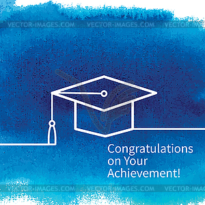 Greeting card with congratulations Graduate - vector clipart