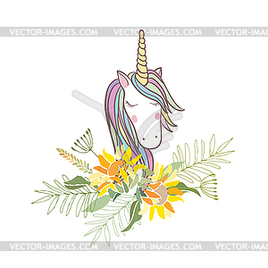 Retro style with flowers and animal - vector image