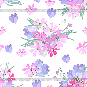 Retro style with flowers - vector image