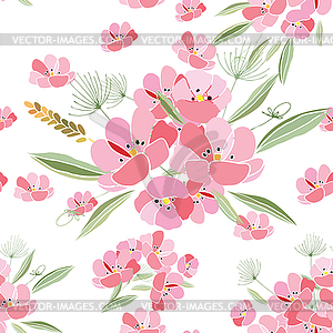 Retro style with flowers - vector image