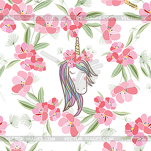 Retro style with flowers and animal - vector clipart / vector image