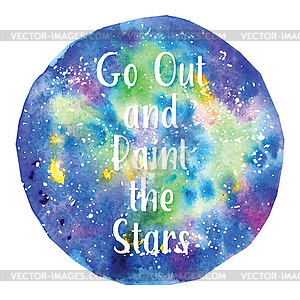 Art of watercolor stains of paint on watercolor - vector clipart