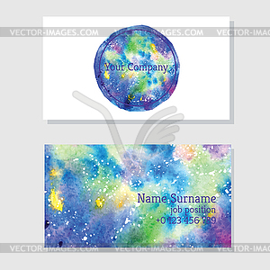 Art of watercolor stains of paint on watercolor - vector clip art