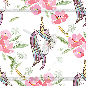 Retro style with flowers and animal - vector clip art