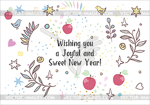 Holiday greetings Rosh Hashanah - vector clipart