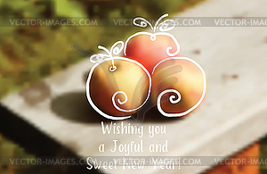 Holiday greetings Rosh Hashanah - vector clip art