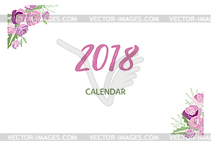 Vintage floral calendar 2018 - vector EPS clipart