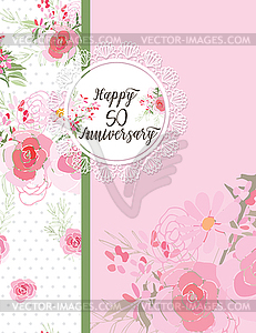 Greeting card for anniversary birthday - vector clipart