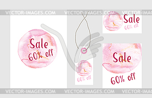 Art of watercolor stains of paint - vector clip art