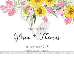 Greeting card for wedding day - vector clipart