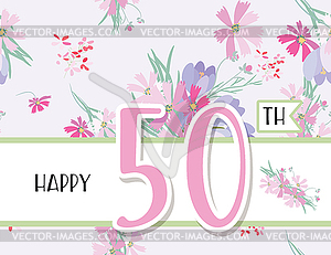 Greeting card for anniversary birthday - vector clipart