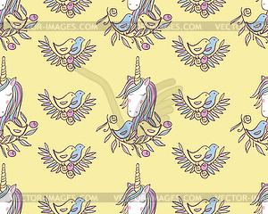 Unicorn Rainbow seamless pattern - vector clipart