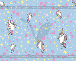 Unicorn Rainbow seamless pattern - vector clipart