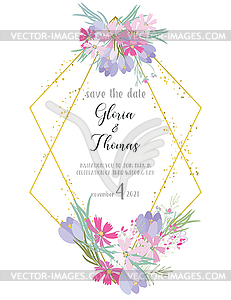 Greeting card for wedding day - vector image