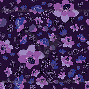 Trendy flower sakura background seamless pattern - vector clipart