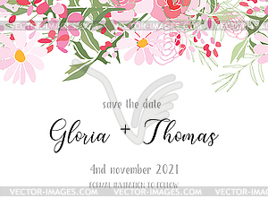 Greeting card for wedding day - vector image