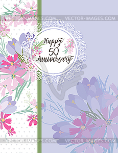 Greeting card for anniversary birthday - vector clipart