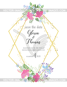 Greeting card for wedding day - vector image