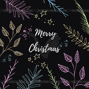 Merry Christmas greeting card - vector image