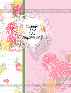 Greeting card for anniversary birthday - vector image