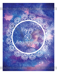 Greeting card for anniversary birthday - vector image