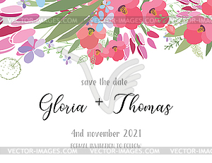 Поздравительная открытка для свадебного дня - изображение в векторе / векторный клипарт