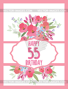 Greeting card for anniversary birthday - vector image