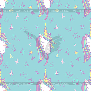 Unicorn Rainbow seamless pattern - vector image