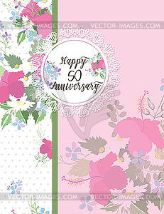 Greeting card for anniversary birthday - vector clip art