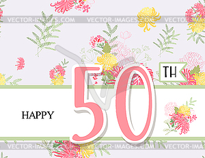 Greeting card for anniversary birthday - vector EPS clipart