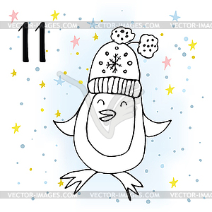 Advent Calendar for Christmas Waiting - vector image