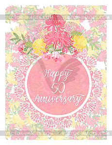 Greeting card for anniversary birthday - vector image