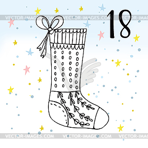 Advent Calendar for Christmas Waiting - vector clipart
