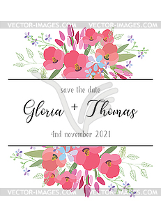 Greeting card for wedding day - vector image