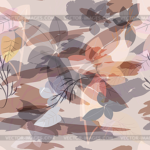 Military camouflage texture with trees, branches, - vector image